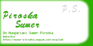 piroska sumer business card